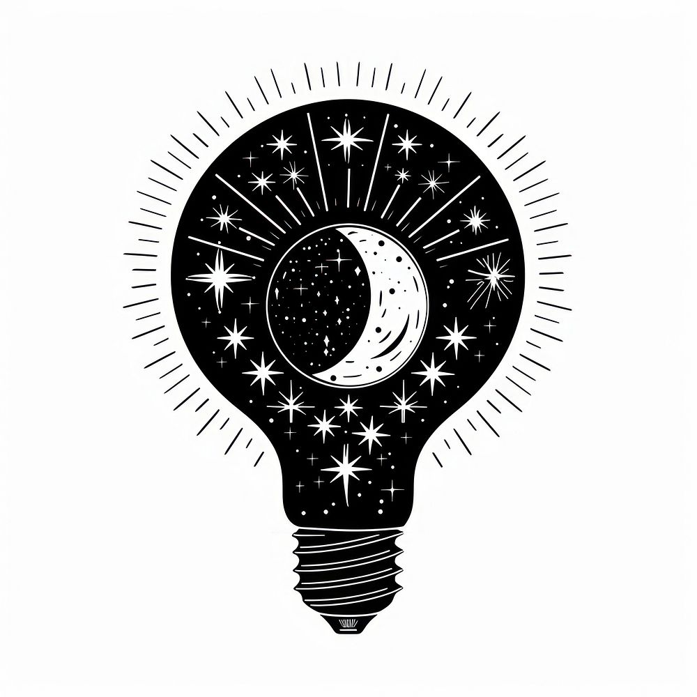 Surreal aesthetic light bulb logo art lightbulb.
