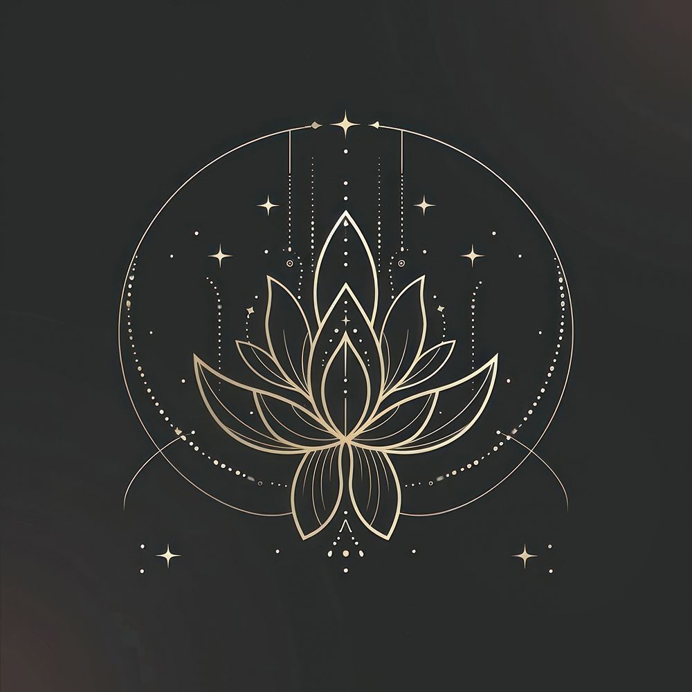 Surreal aesthetic lotus logo chandelier lamp.