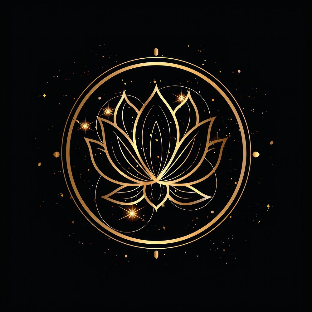 Surreal aesthetic lotus logo accessories chandelier astronomy.