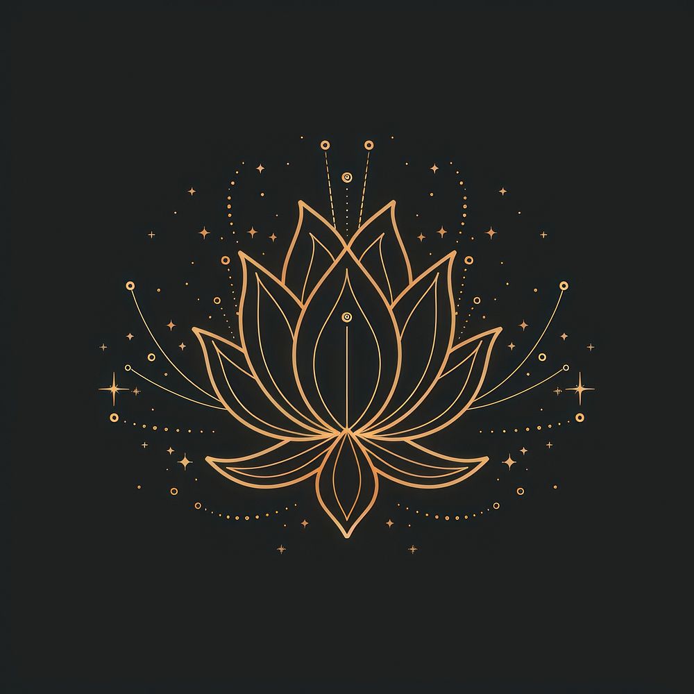 Surreal aesthetic lotus logo chandelier fireworks lamp.