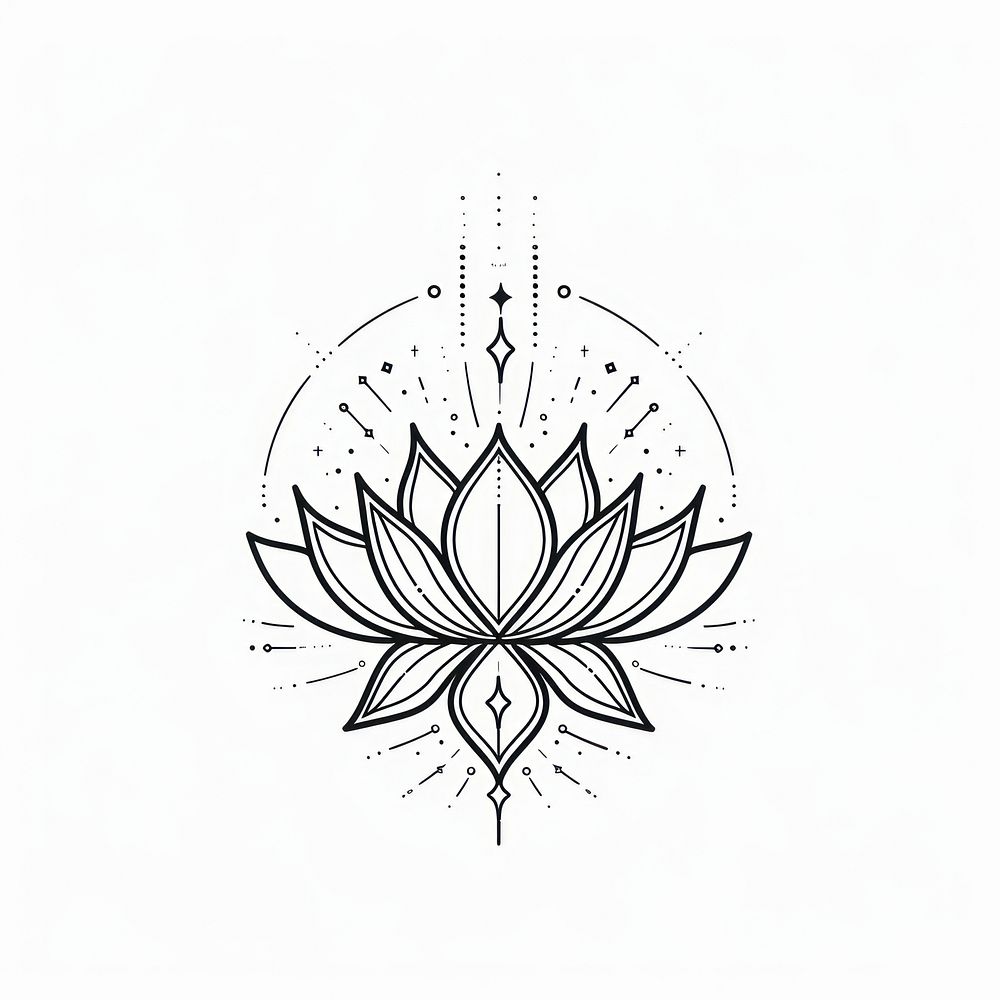 Surreal aesthetic lotus logo art illustrated chandelier.