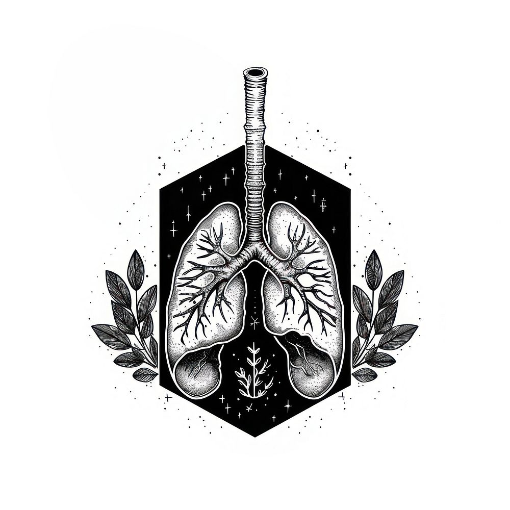 Surreal aesthetic lungs logo art shield armor.