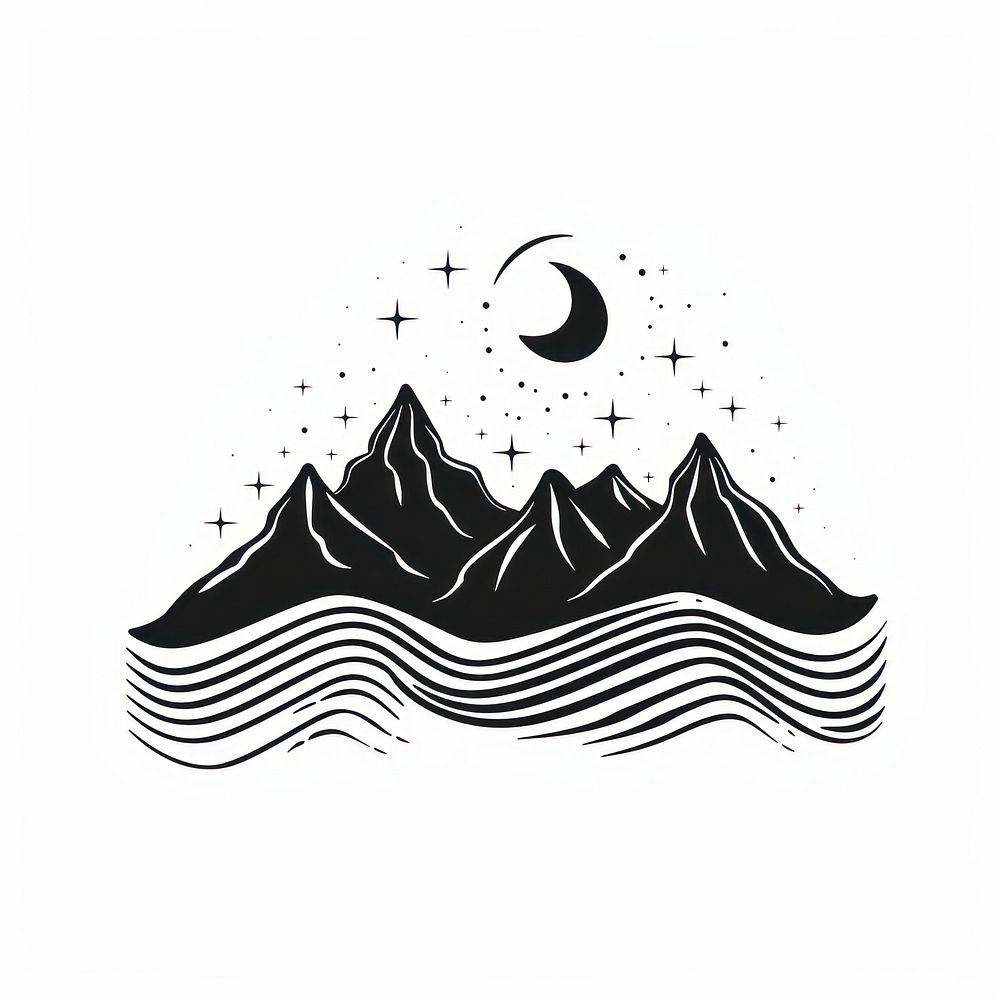 Surreal aesthetic mountain logo art | Free Photo Illustration - rawpixel