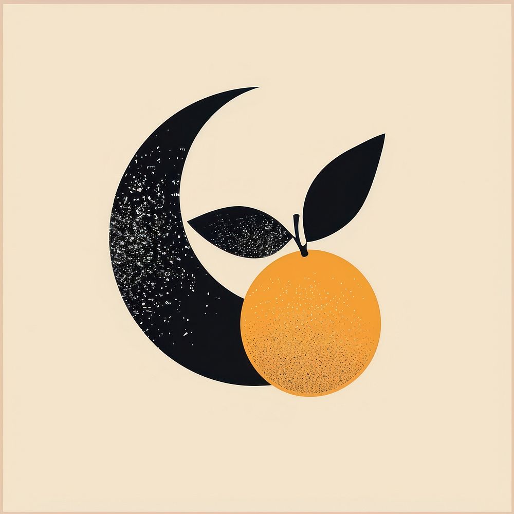 Surreal aesthetic orange lemon logo astronomy outdoors produce.