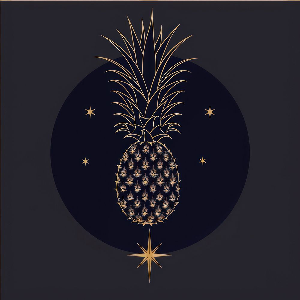 Surreal aesthetic pineapple logo chandelier astronomy outdoors.
