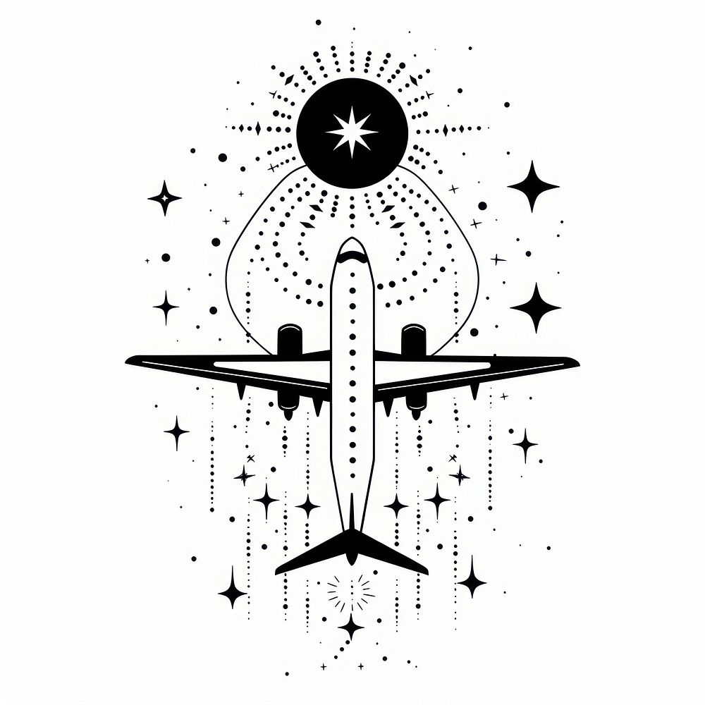 Surreal aesthetic plane logo transportation aircraft airplane.