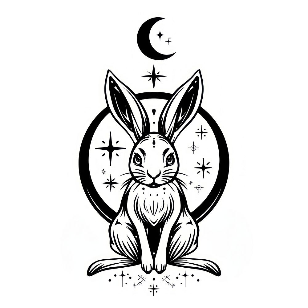 Surreal aesthetic rabbit logo art illustrated dynamite.
