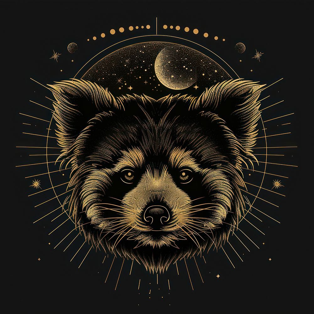 Surreal aesthetic Red Panda logo wildlife raccoon panther.