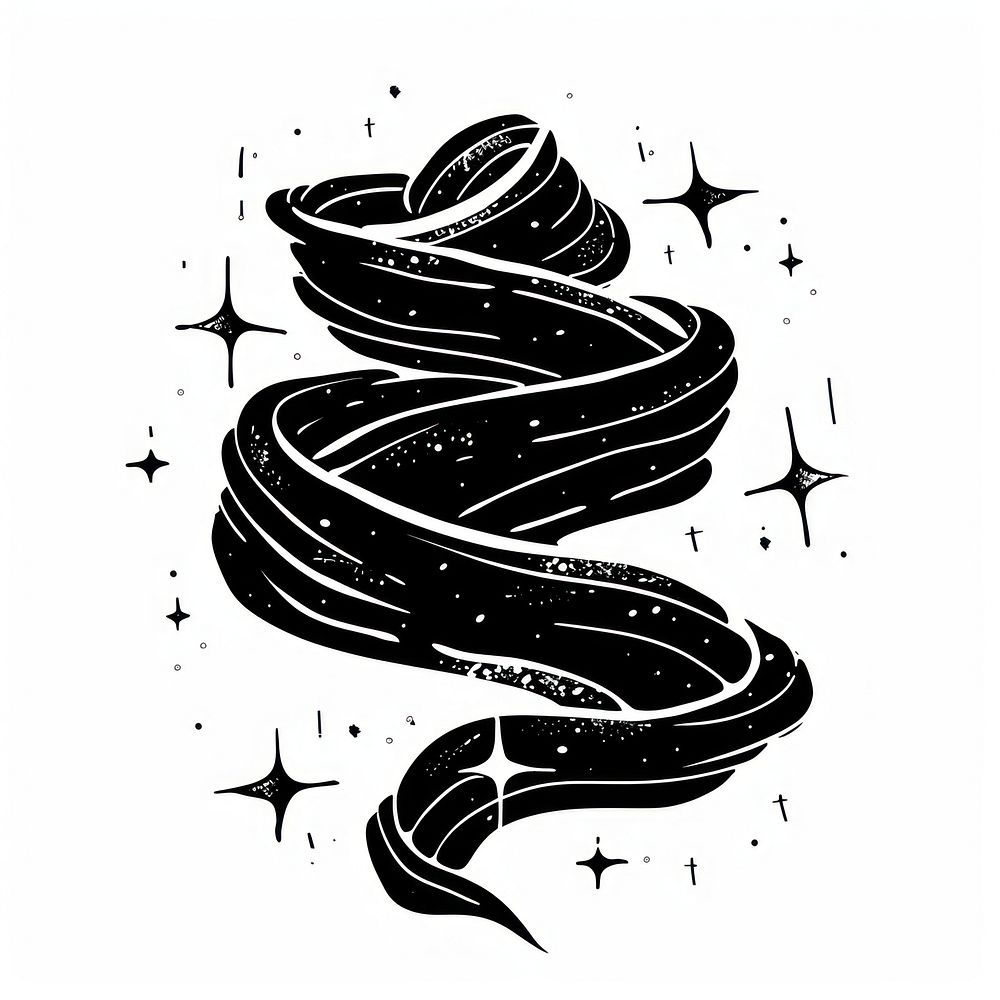 Surreal aesthetic ribbon logo reptile animal snake.
