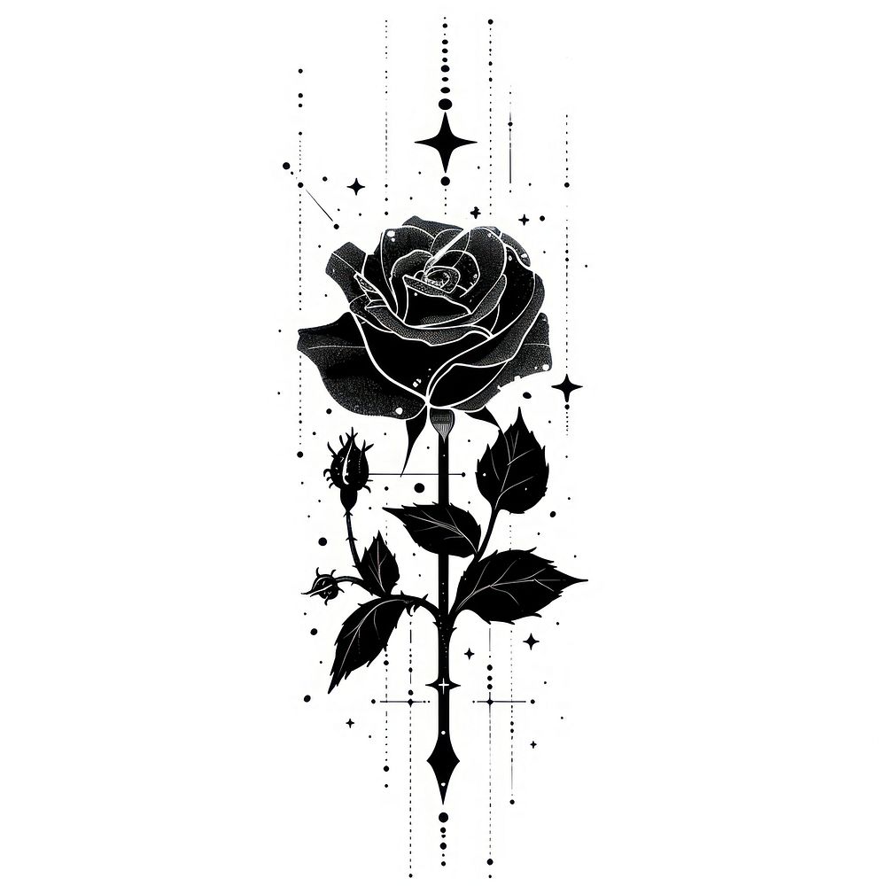 Surreal aesthetic rose logo art blossom flower.