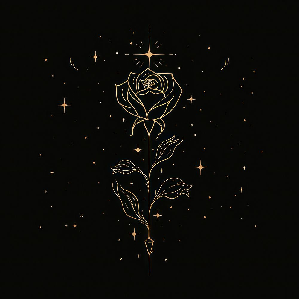 Surreal aesthetic rose logo art chandelier fireworks.
