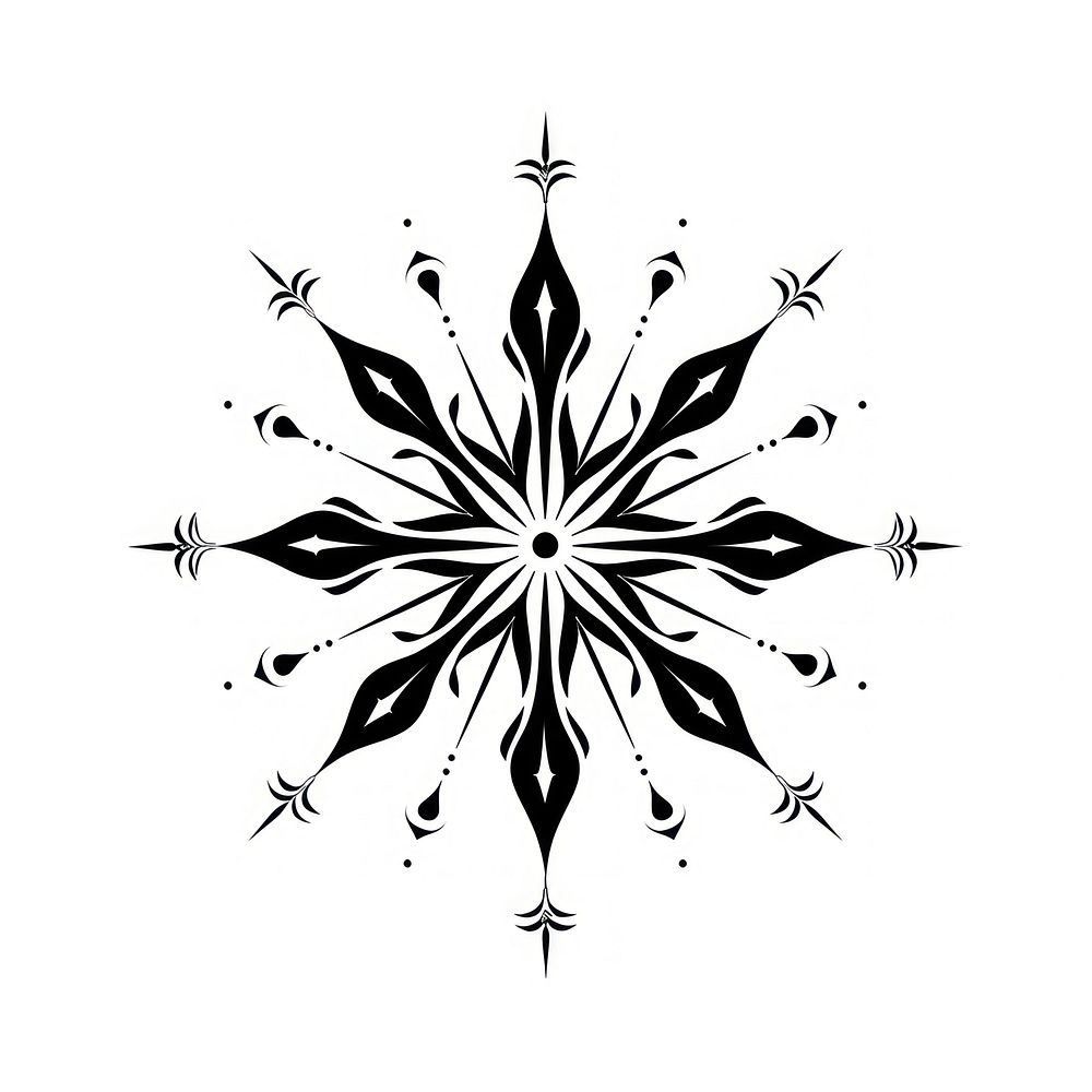 Surreal aesthetic snowflake logo chandelier stencil lamp.