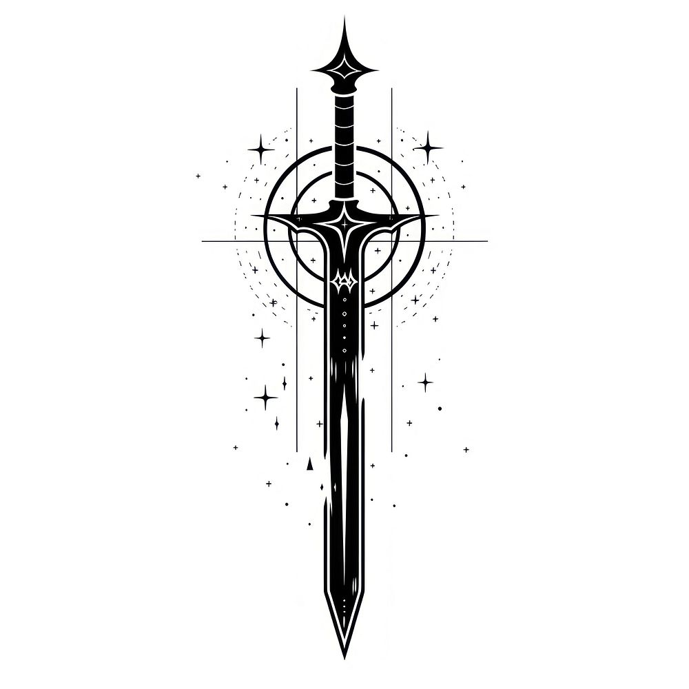 Surreal aesthetic sword logo weaponry symbol dagger.