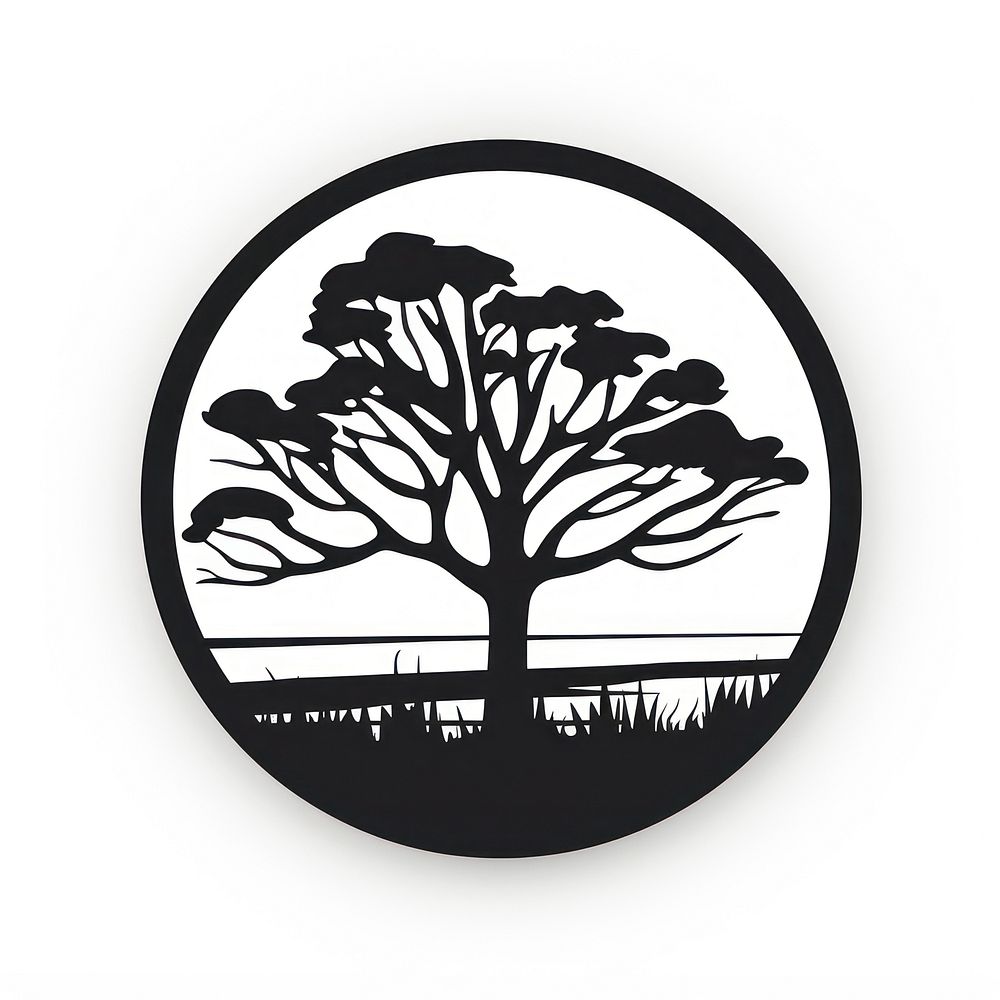 Wood silhouette logo sticker.