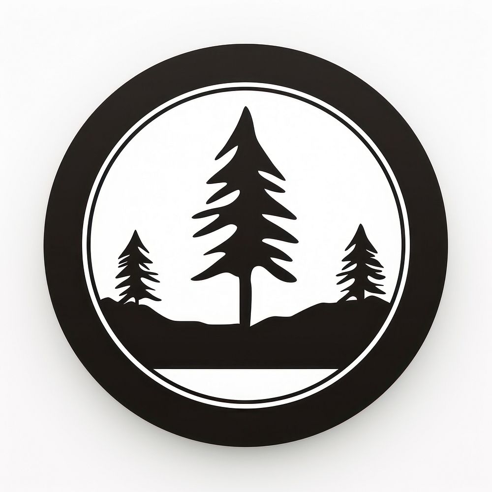 Wood logo sticker stencil.