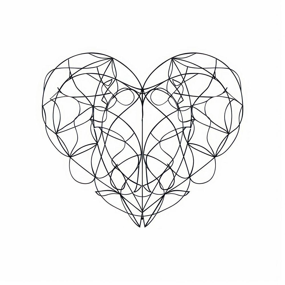 Minimalist symmetrical Valentines illustrated chandelier drawing.