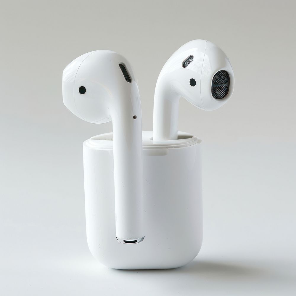 Wireless bluetooth earpods electronics porcelain pottery.