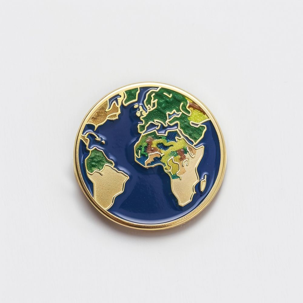 Earth shape pin badge accessories accessory porcelain.