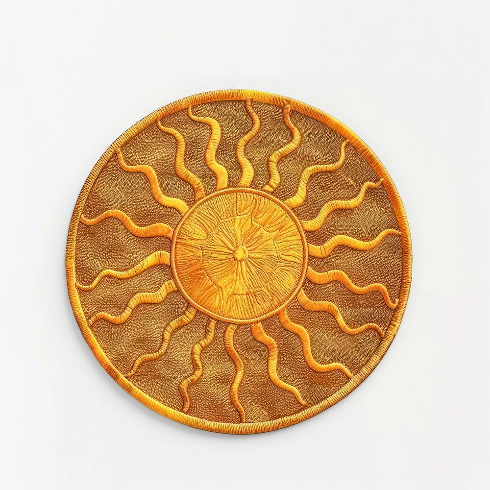 Sun badge patch pottery pattern plate.