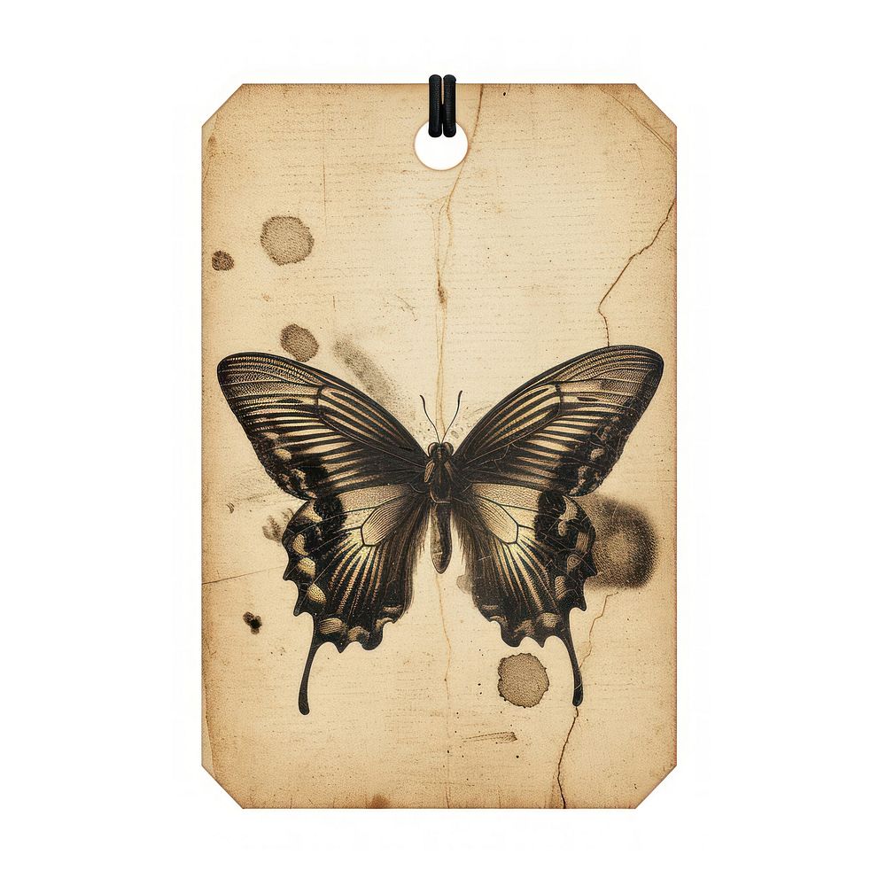 Butterfly in label invertebrate painting animal.