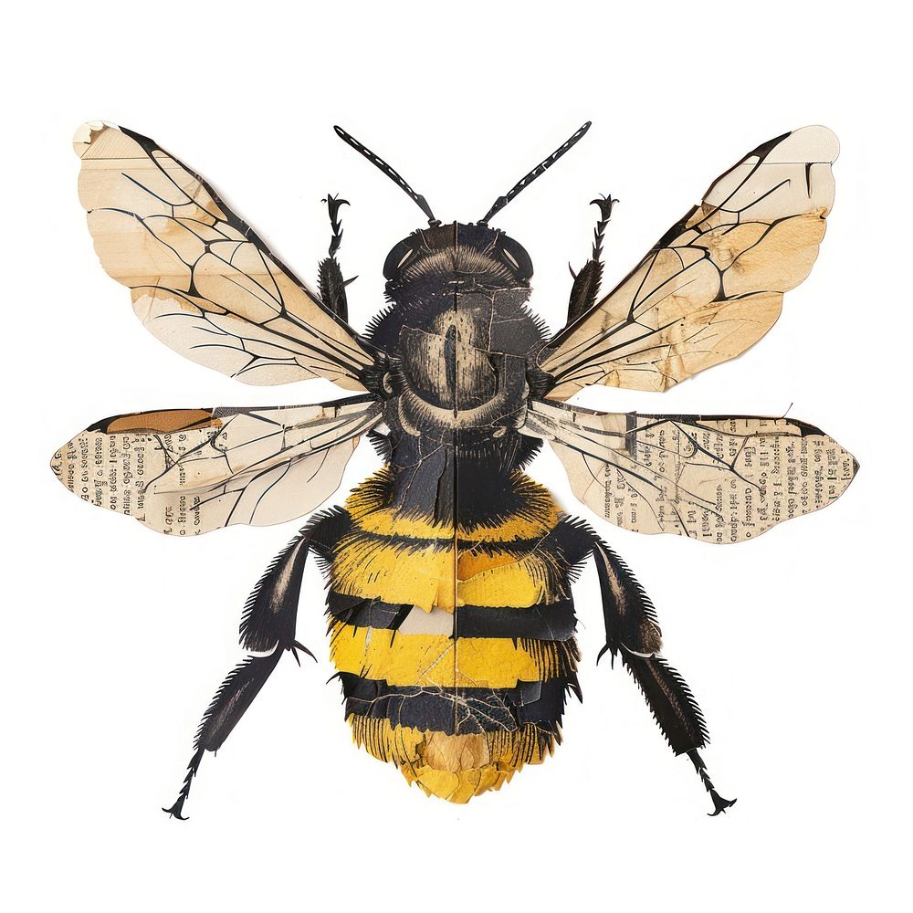 Bee shape collage cutouts invertebrate bumblebee arachnid.