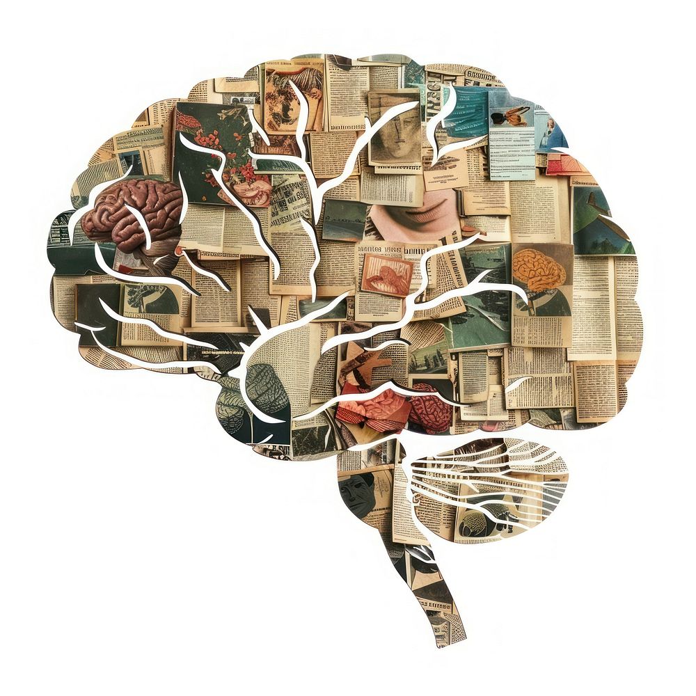 Brain shape collage cutouts accessories furniture accessory.
