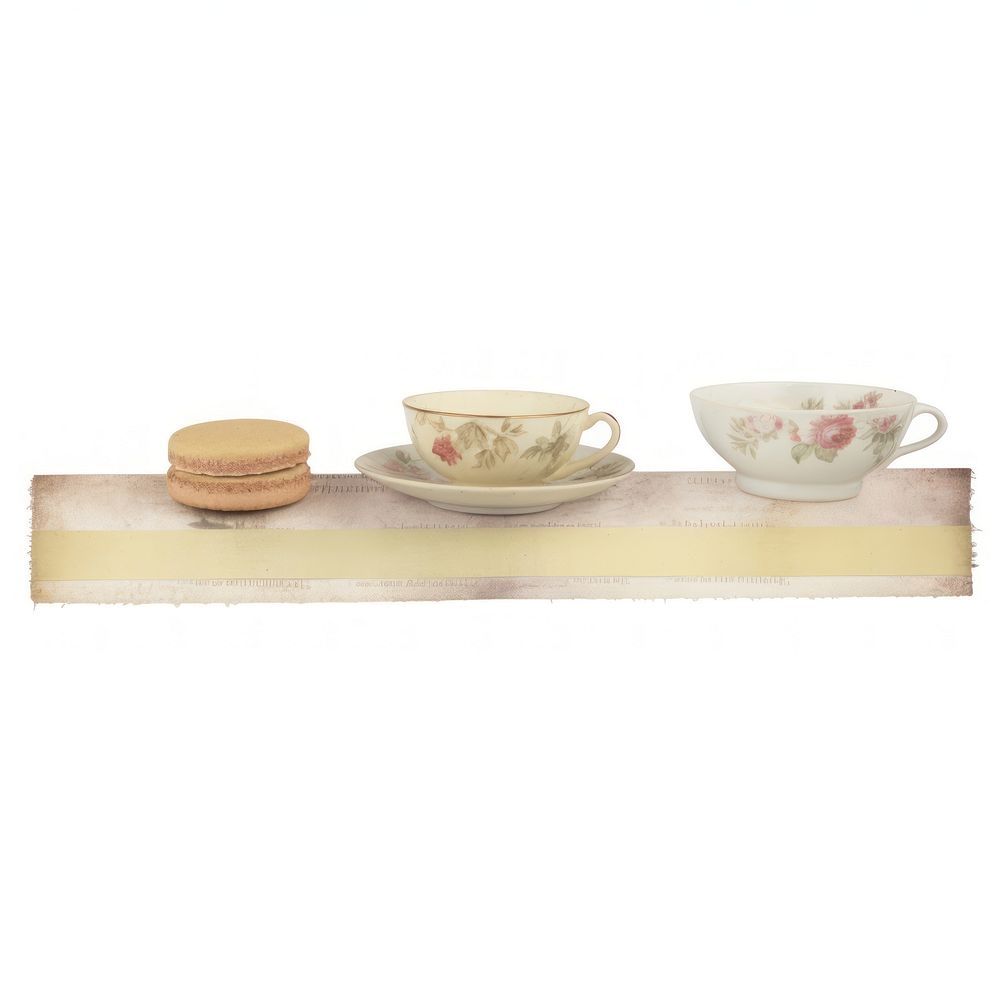 Tea party washi tape porcelain saucer cup.