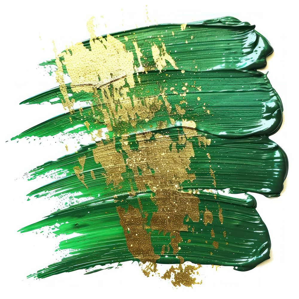 Green line brush strokes art paint container.