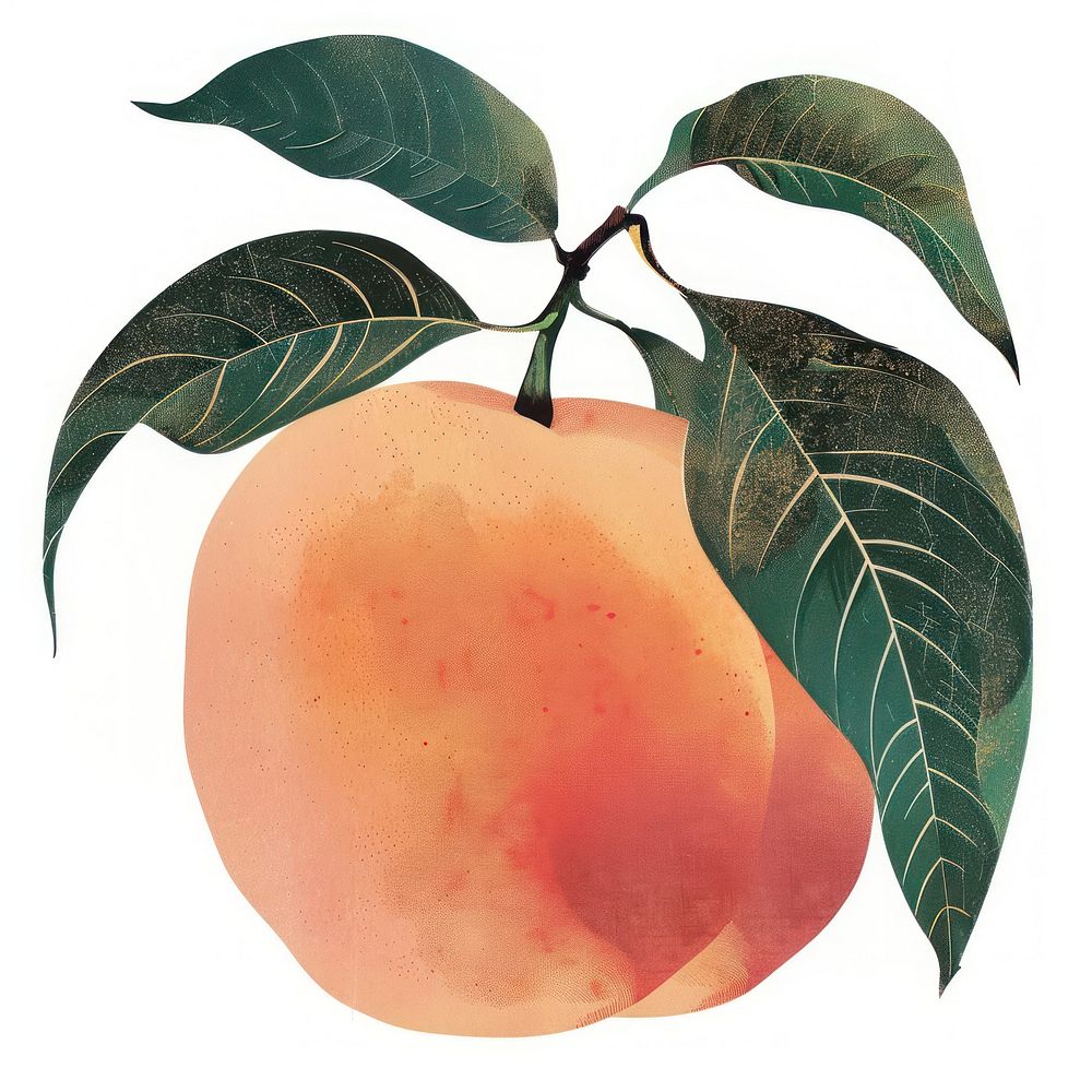 Peach shape collage cutouts produce animal fruit.