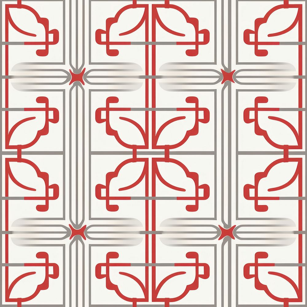 Chinese arts tile pattern ketchup symbol number.
