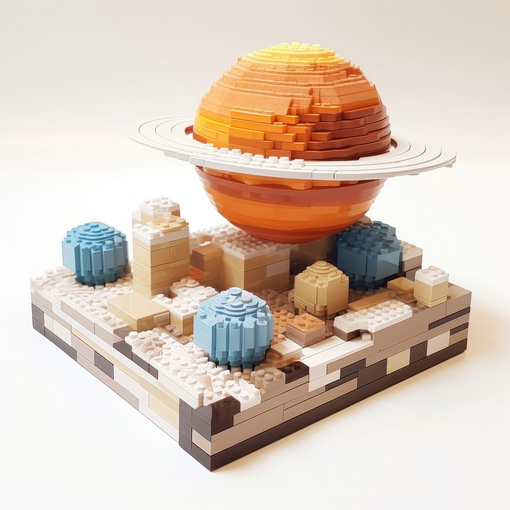 Planet bricks toy sphere lego set.