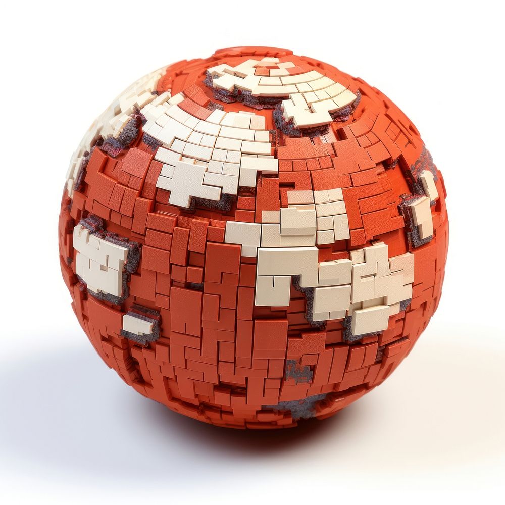 Planet bricks toy art football sphere.