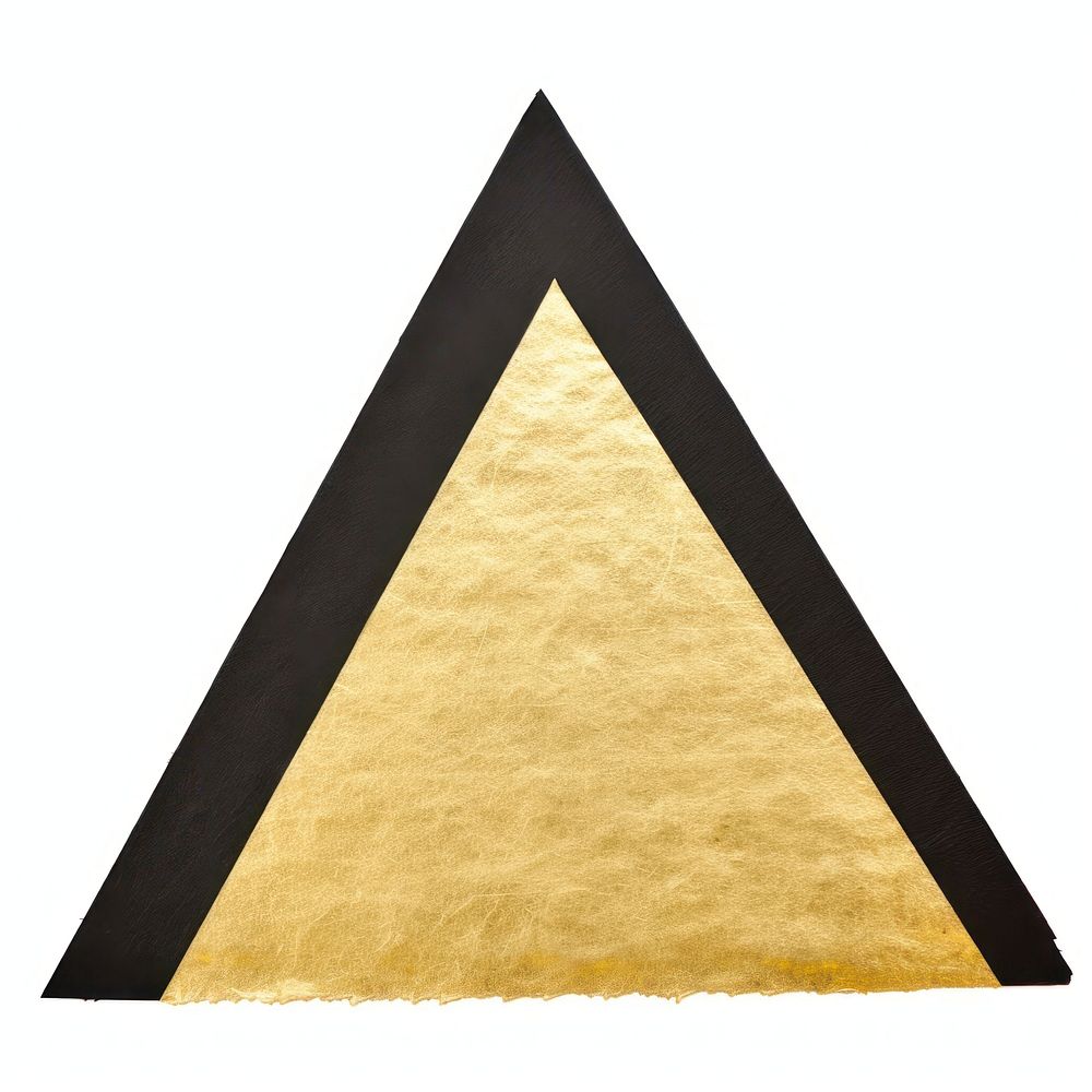 Gold triangle ripped paper symbol cross rug.