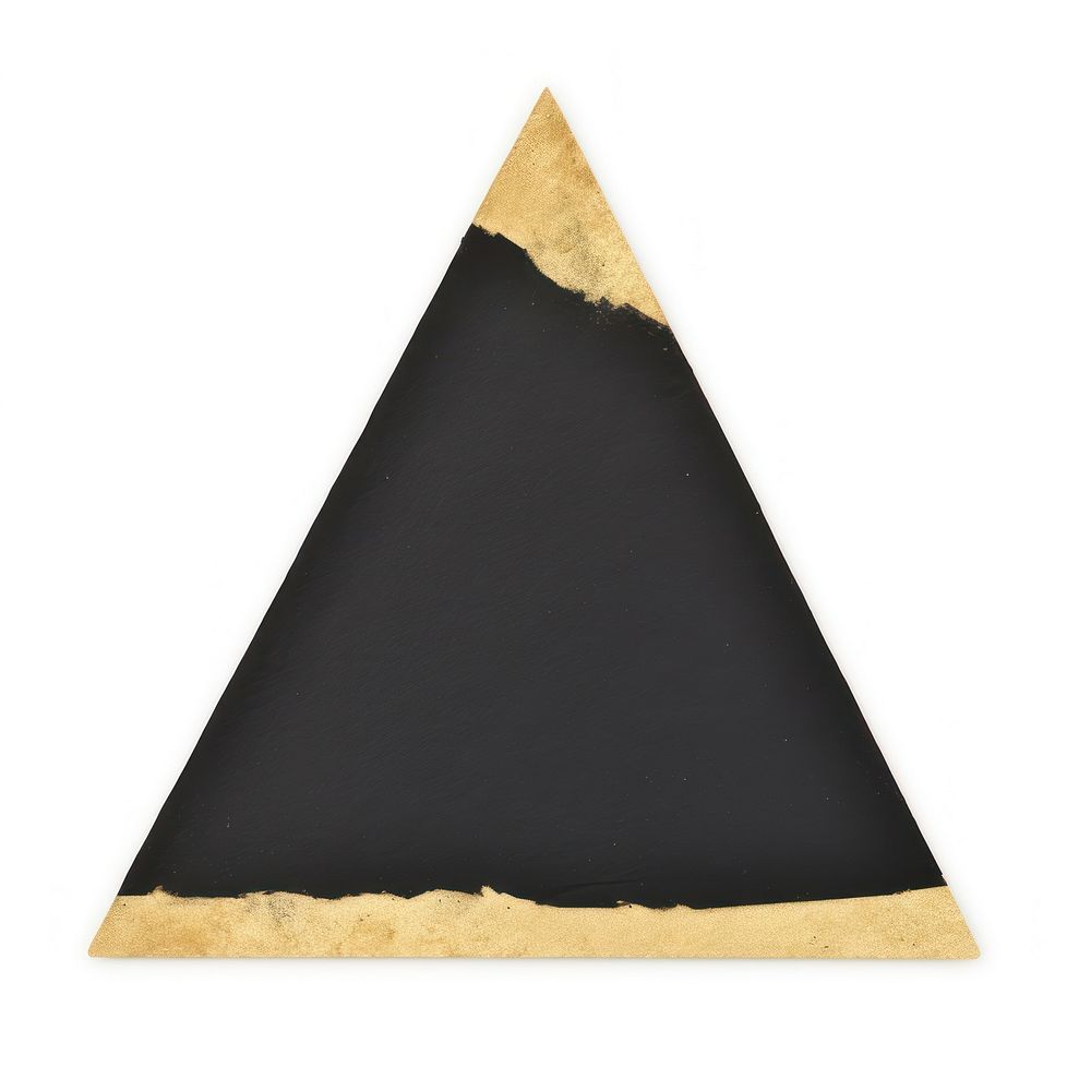 Gold triangle ripped paper blackboard.