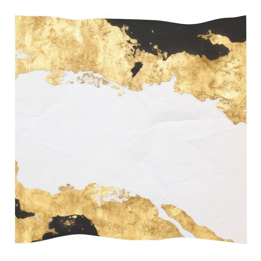Gold white marble ripped paper chart plot map.