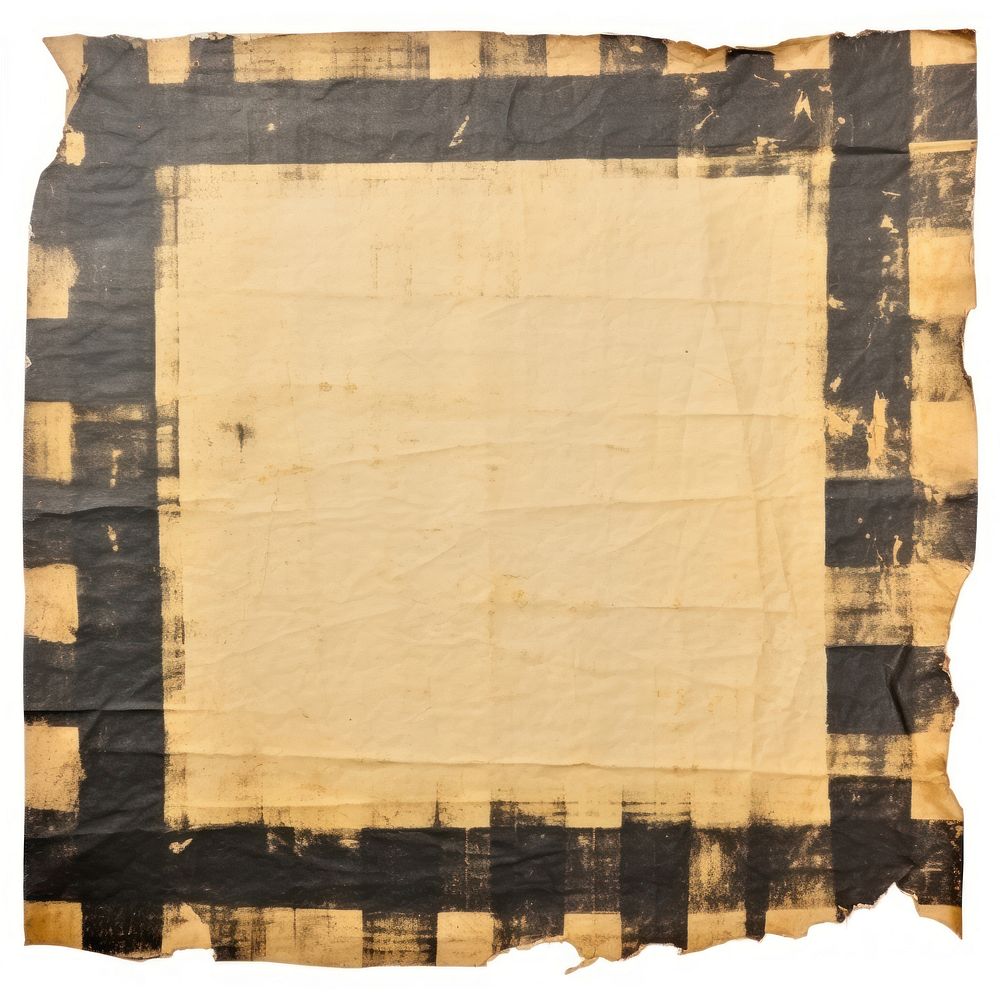 Gold checkered ripped paper text blackboard rug.