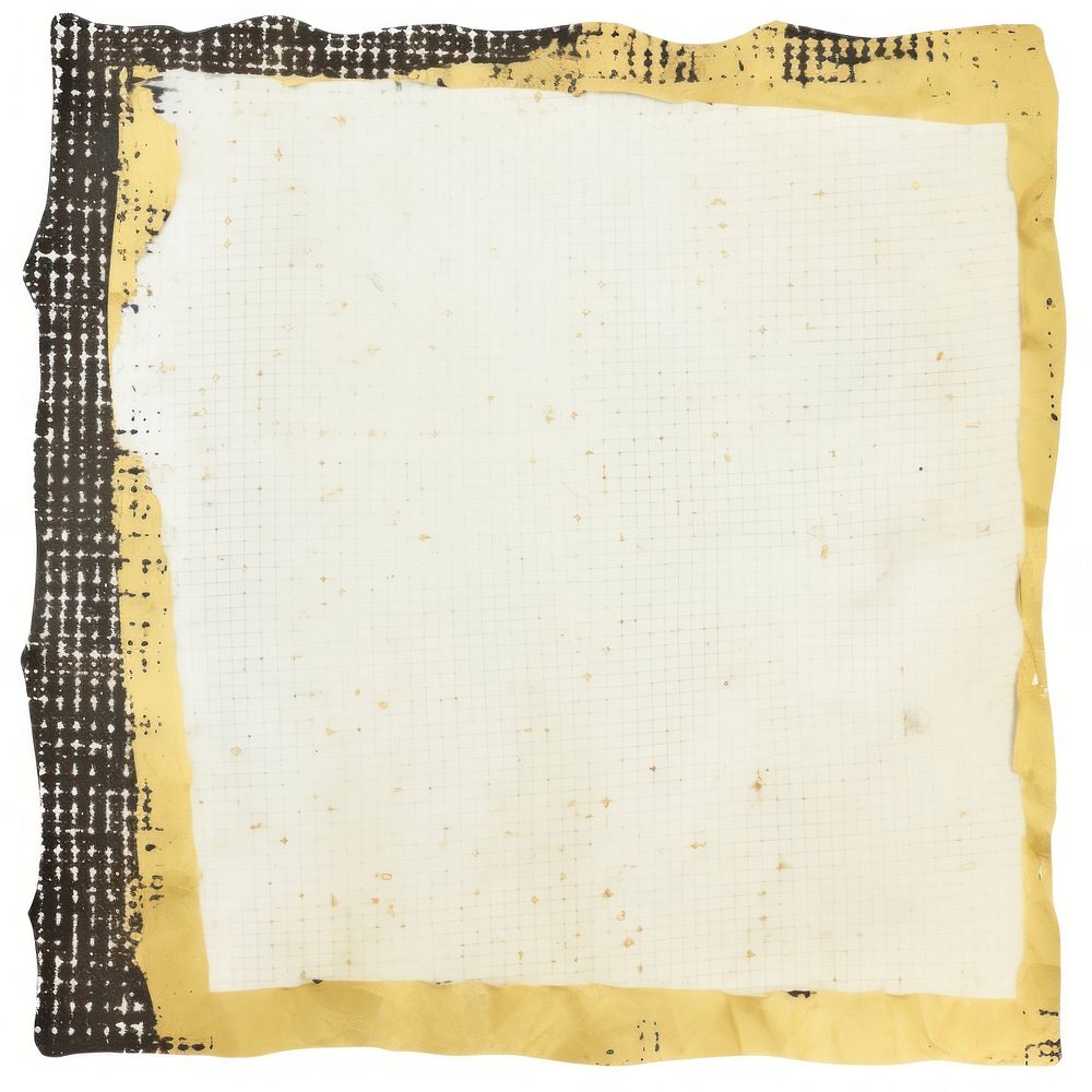 Gold grid paper ripped paper text diaper page.