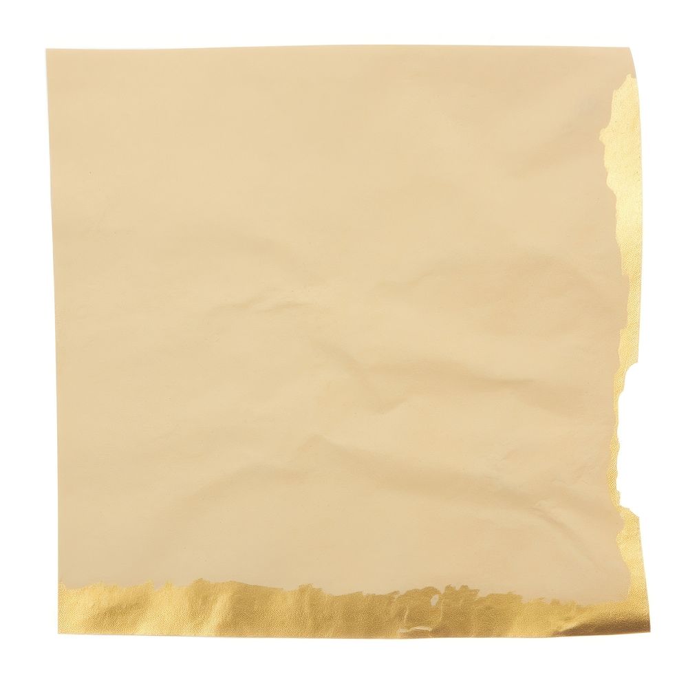 Gold note ripped paper white board.