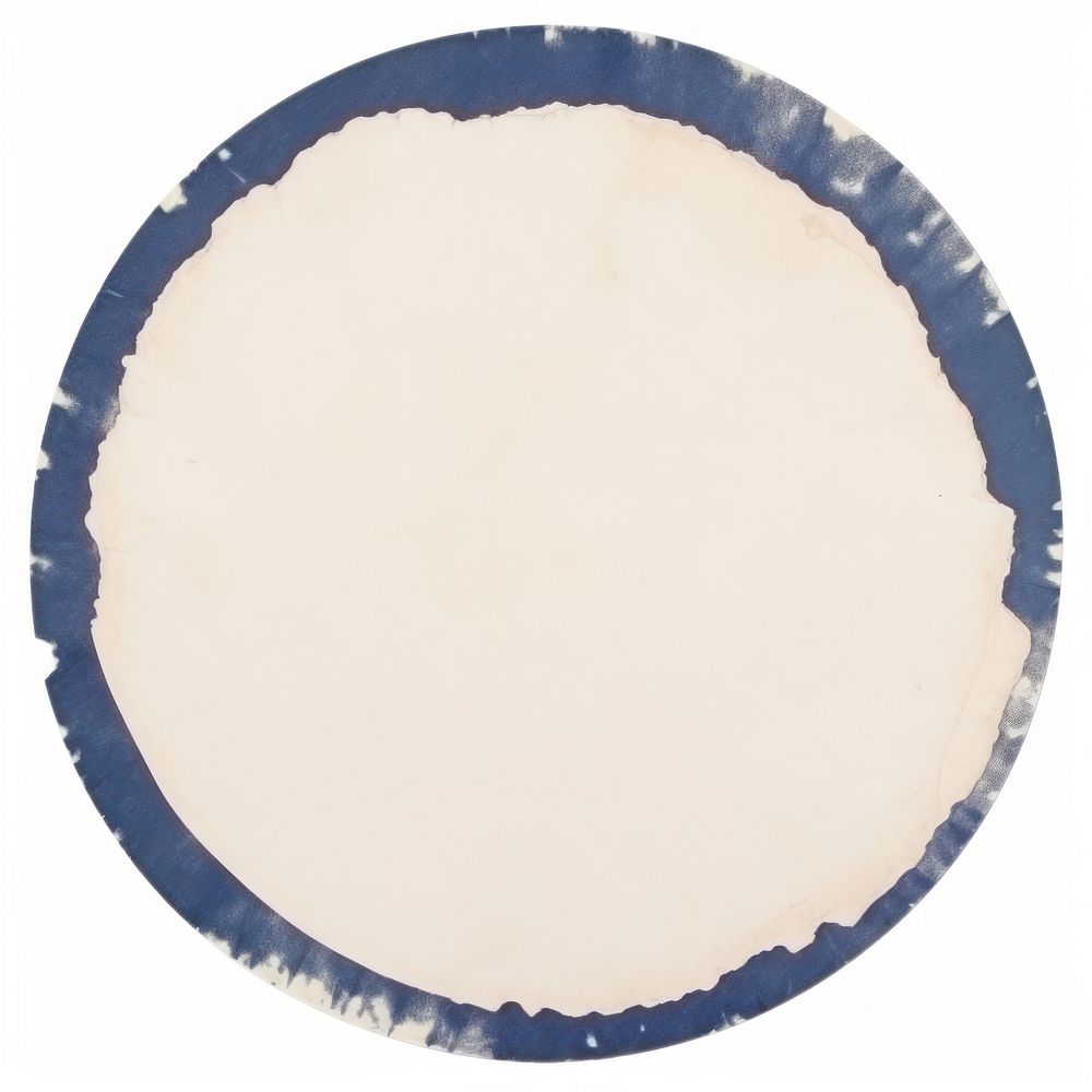 Blue circle ripped paper percussion porcelain pottery.