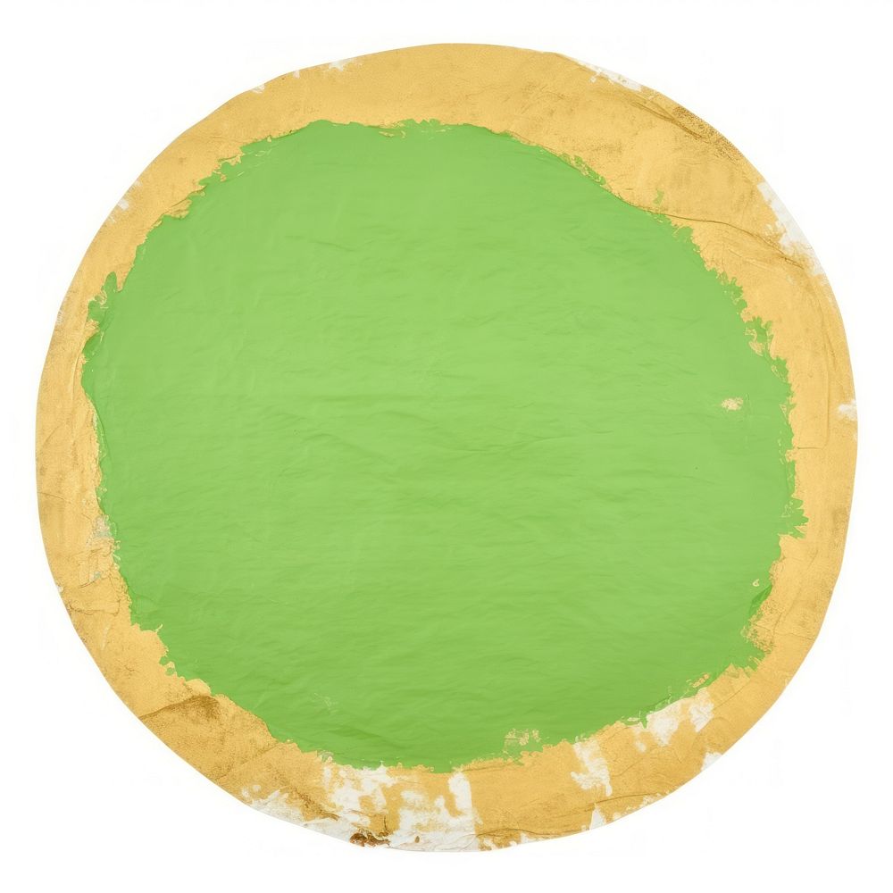 Green circle ripped paper disk home decor.