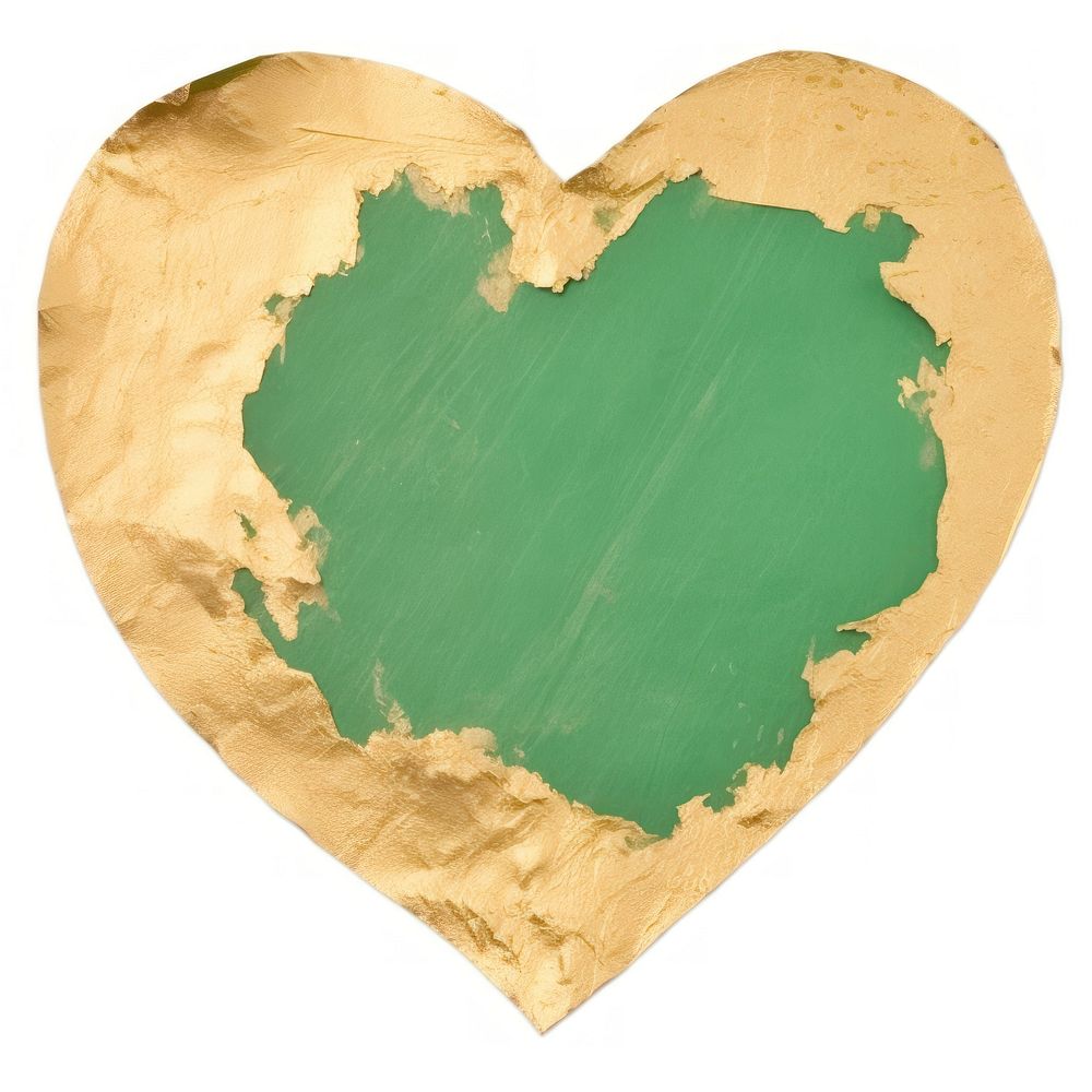 Green heart shape ripped paper animal symbol shark.