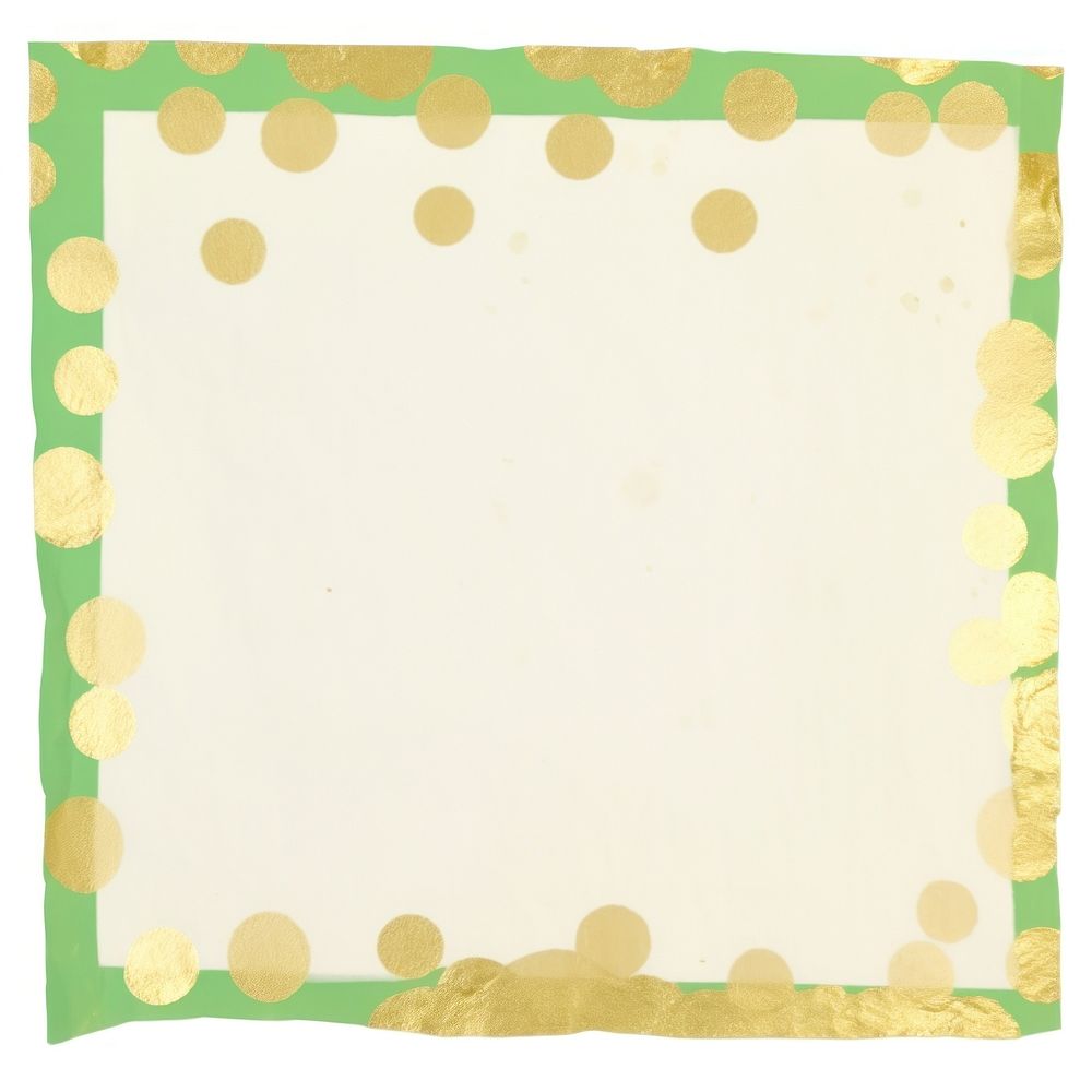 Green polka dot ripped paper confetti pattern rug.
