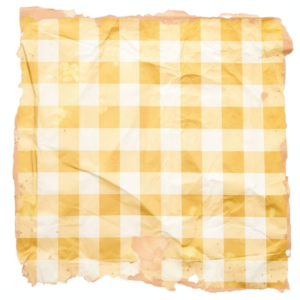 Gold checkered ripped paper tablecloth furniture crib.