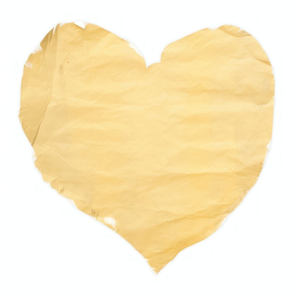 Gold heart shape ripped paper blossom diaper flower.