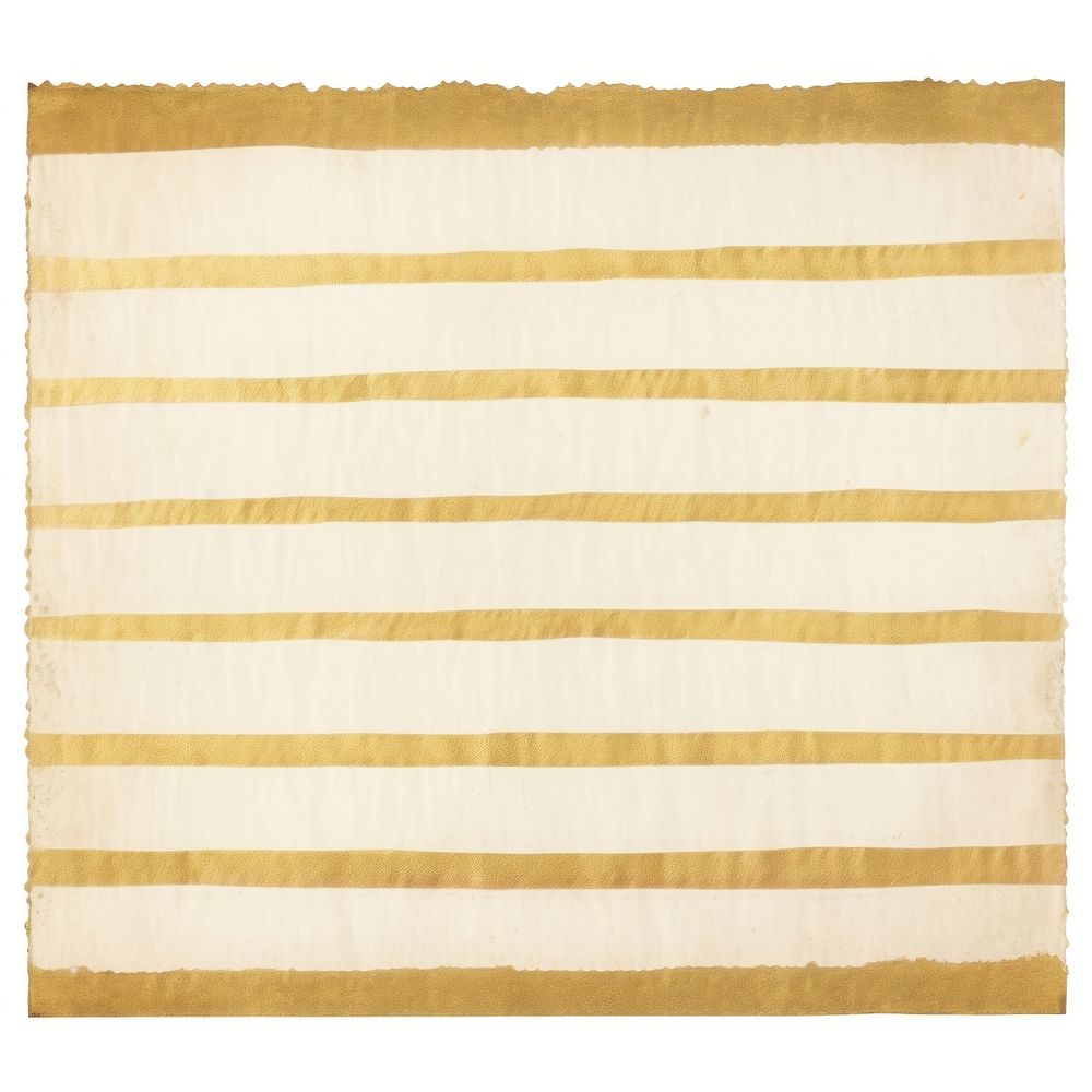 Gold stripe line ripped paper linen flag rug.