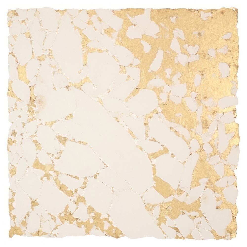 Gold terrazzo ripped paper marble.