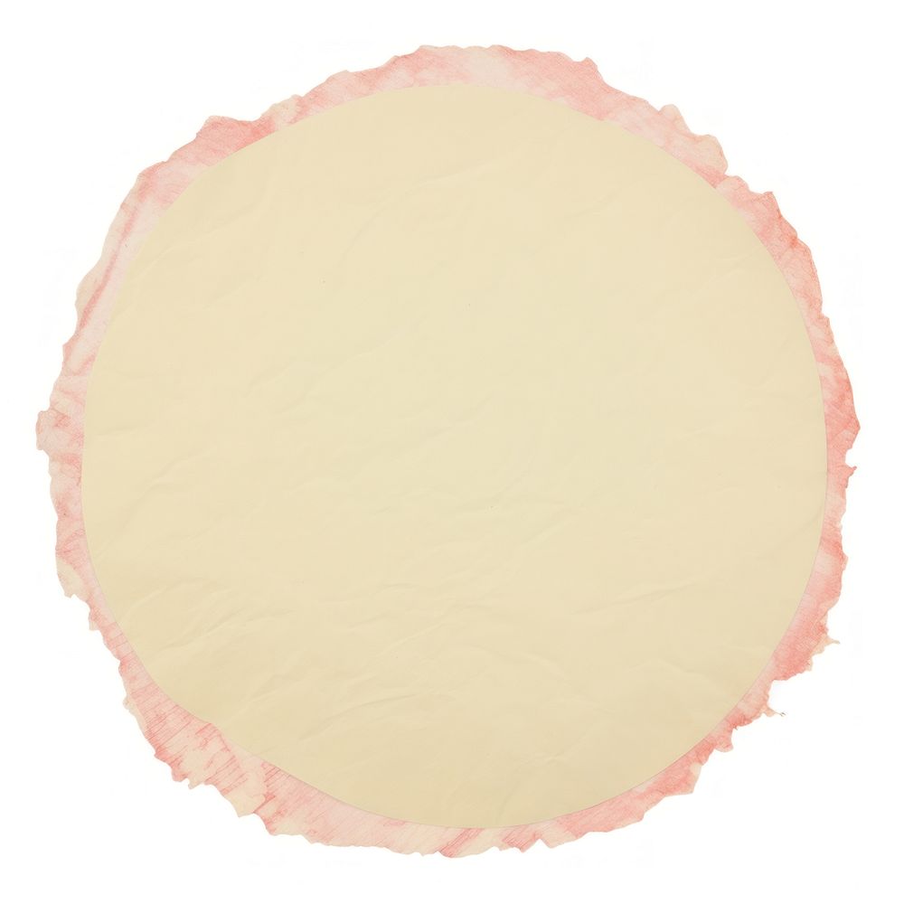 Beige circle ripped paper cosmetics cushion pillow.