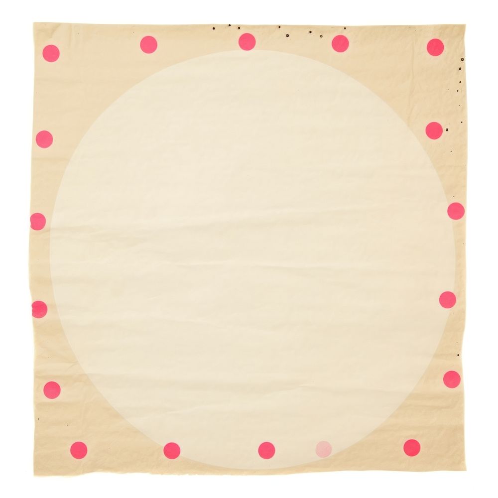 Beige polka dot ripped paper pattern diaper rug.