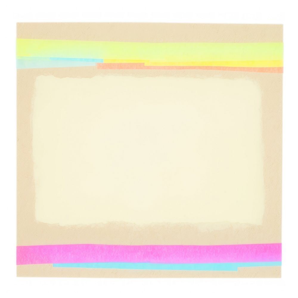 Beige rainbow ripped paper text painting canvas.