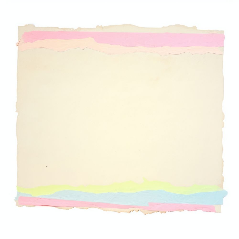 Beige rainbow ripped paper text painting art.
